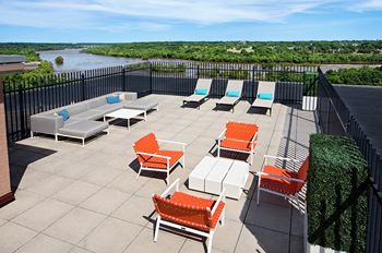Sky lounge with comfy seating and amazing views!